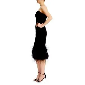 chinese dress ladies Badgley Mischka Women's Brocade & Crepe Strapless Gown - Black Gold
